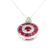 Load image into Gallery viewer, Ruby &amp; Diamond Baguette Necklace