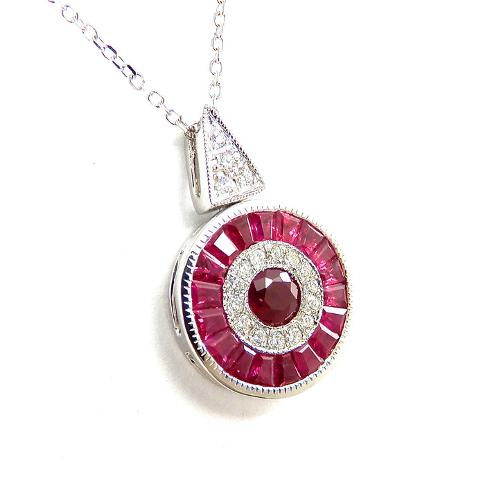 Ruby & Diamond Baguette Necklace