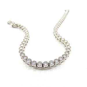 Bezel-set Diamond Tennis Bracelet