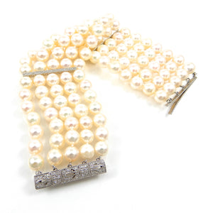 handcrafted pearl and diamond Bracelet