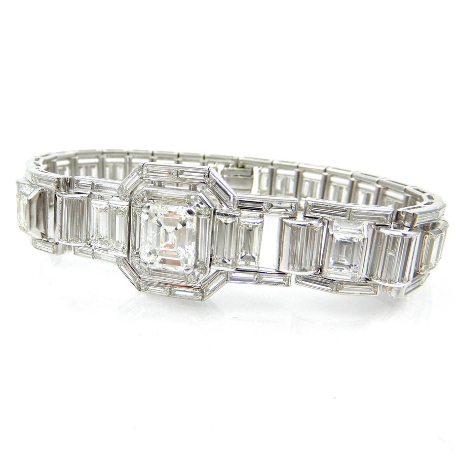 Men's Large Diamond Bracelet, 30.36 Carats, 1452 diamonds, 14K White Gold |  eBay