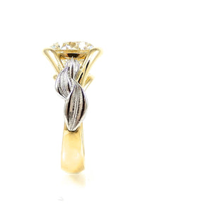 Custom Tulip Diamond Ring 18k in yellow-gold mounting