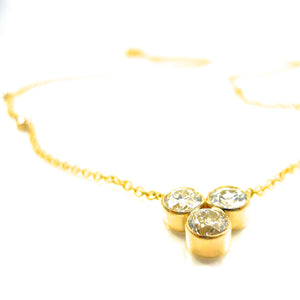 Three stone diamond necklace