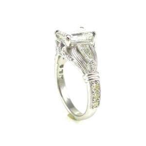 custom designed antique style engagement ring