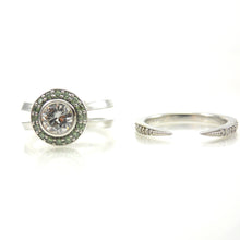 Load image into Gallery viewer, HALO ENGAGEMENT RING AND WEDDING BAND SET