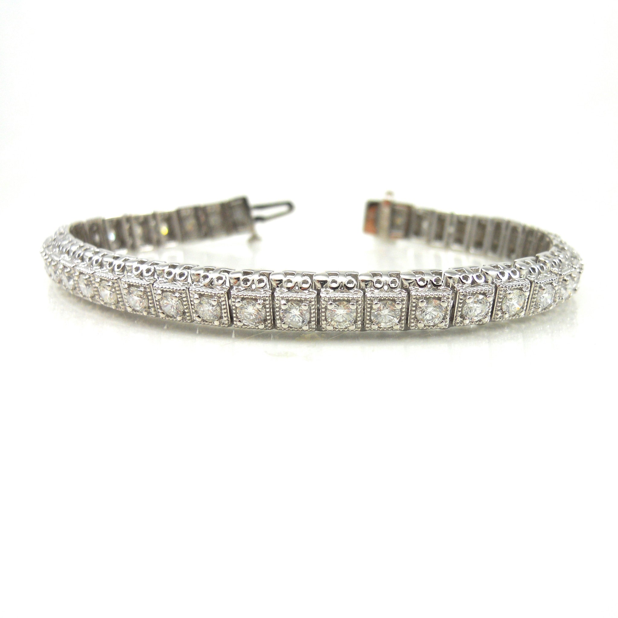 Floral Design Diamond Bracelet - Robert's Fine Jewelry - Houston