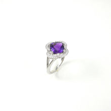 Load image into Gallery viewer, custom cushion-cut amethyst halo ring