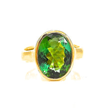 Load image into Gallery viewer, Bezel Set Green Tourmaline Ring
