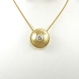 18k Gold Slide Pendant Bezel Set Diamond 