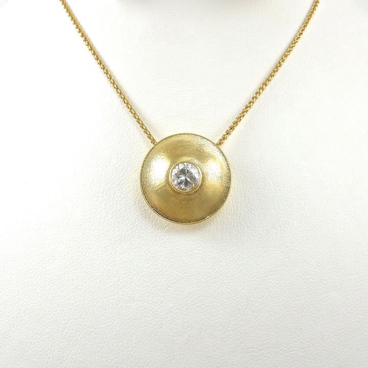 18k Gold Slide Pendant Bezel Set Diamond 