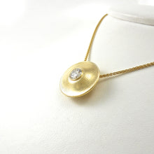 Load image into Gallery viewer, 18k Gold Slide Pendant with Bezel Set Round Diamond