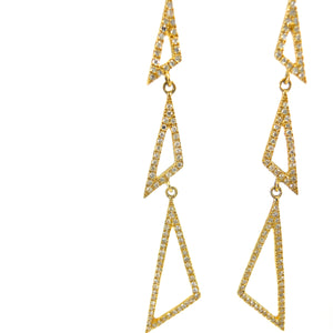 14 karat yellow-gold tringle diamond earrings