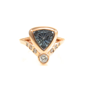 handcrafted engagement ring in rose gold organic vine inspired 
