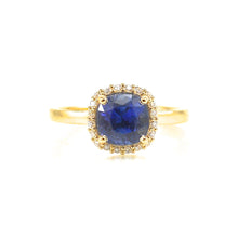 Load image into Gallery viewer, Sapphire halo engagement ring