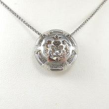 Load image into Gallery viewer, 14k White Gold Diamond Double Halo Pendant Custom Made
