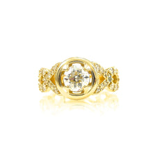 Load image into Gallery viewer, yellow gold prong set engagement ring