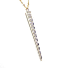 Load image into Gallery viewer, Pave Diamond Elongated Triangle Necklace