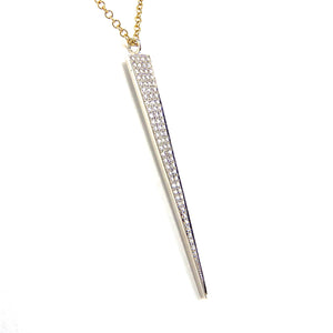 Pave Diamond Elongated Triangle Necklace