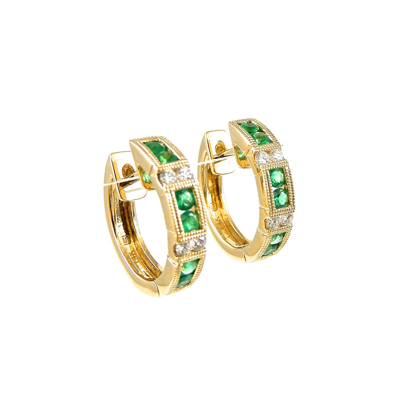 Emerald and Diamond Earrings