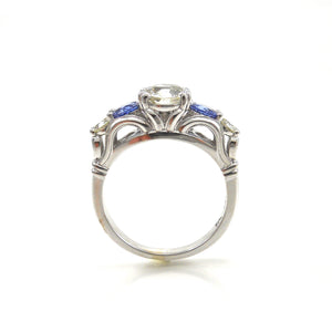 custom diamond and sapphire ring