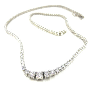 Four Prong Diamond Opera Necklace