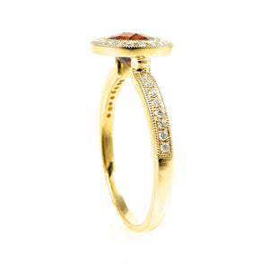 Garnet Halo Ring
