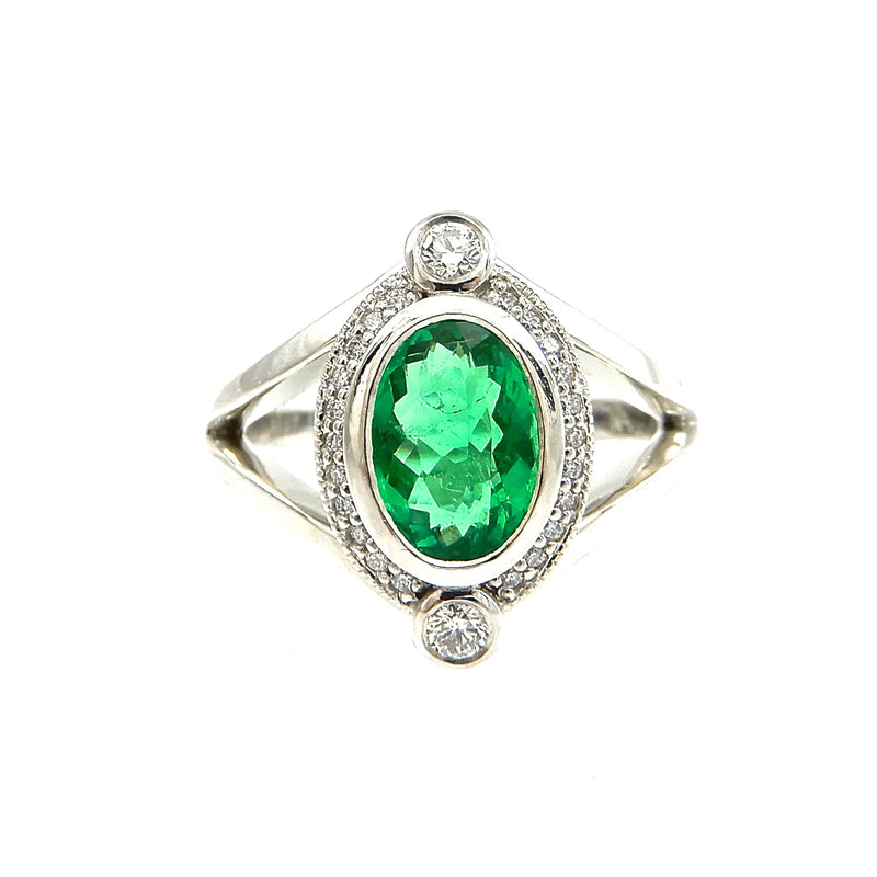 Glow Emerald and Diamond Ring