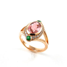 Load image into Gallery viewer, Glow Pink Tourmaline &amp; Emerald Ring