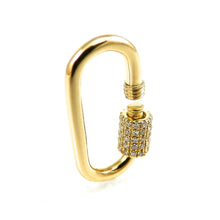 Load image into Gallery viewer, Gold Carabiner with Diamond Clasp