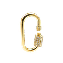 Load image into Gallery viewer, Gold Carabiner with Diamond Clasp