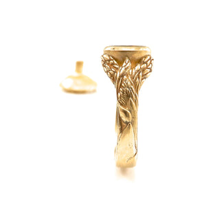 hand carved engagement ring