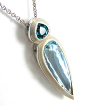 Load image into Gallery viewer, Infinity Aquamarine &amp; Blue Tourmaline Slide Pendant