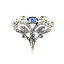 Load image into Gallery viewer, Sapphire and Diamond Antique Style Ring