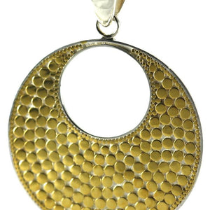 Bali Sterling Silver Round Pendant with 18k Gold Vermeil