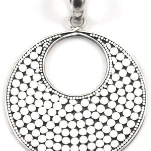 Bali Sterling Silver Round Dot Pendant