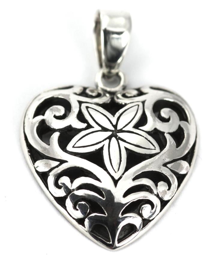 Bali Sterling Silver Heart Pendant