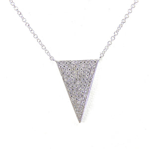 Pave Diamond Triangle Necklace