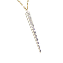 Load image into Gallery viewer, Pave Diamond Elongated Triangle Necklace