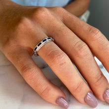 Load image into Gallery viewer, Platinum and Diamond Sapphire Band