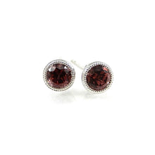 Load image into Gallery viewer, Rhodolite Garnet Stud Earrings