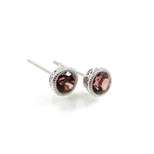 Load image into Gallery viewer, Rhodolite Garnet Stud Earrings