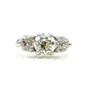 white gold three stone engagement ring