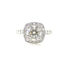 Load image into Gallery viewer, 4 prong set diamond halo custom engagement ring