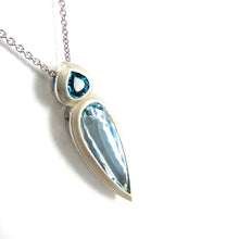 Load image into Gallery viewer, Infinity Aquamarine &amp; Blue Tourmaline Slide Pendant