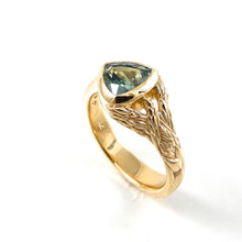 Load image into Gallery viewer, Hand Carved Sapphire Engagement Ring