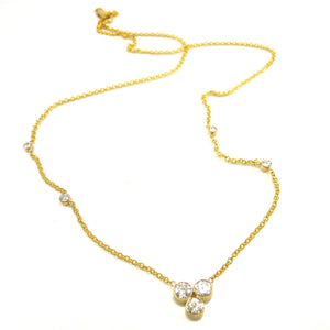 Three stone diamond necklace custom made