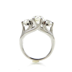 white gold three stone engagement ring