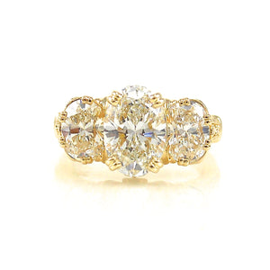 three stone diamond engagement ring