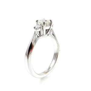 custom three stone engagement ring handcrafted and designed