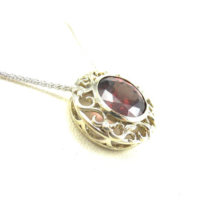 handcrafted Red Zircon Slide Pedant